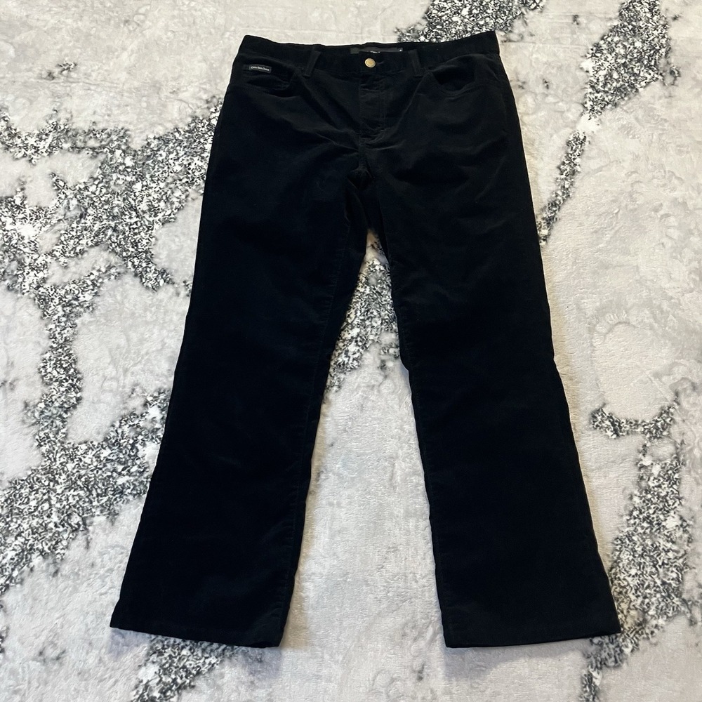Calvin Klein Corduroy Pants‎ Womens Size 10 Black Bootcut Mid Rise Cotton Blend
